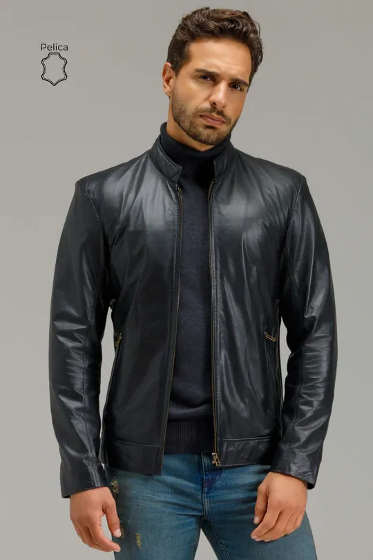 Jaqueta Guto de Couro Pelica Preta