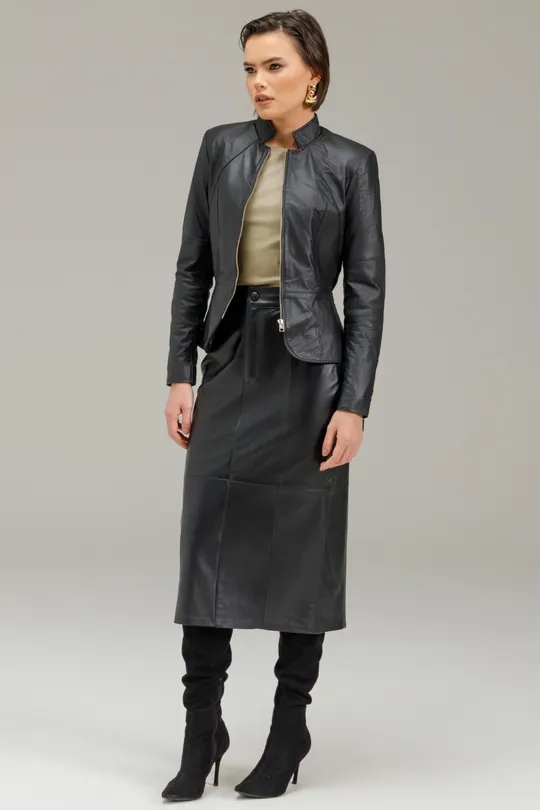 Blazer de Couro Preto Iris