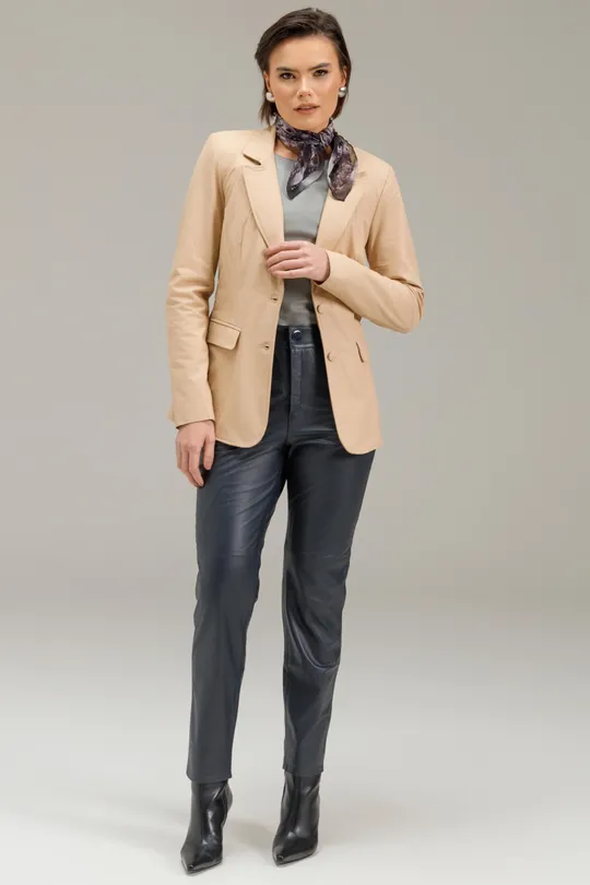 Blazer Valentina em Couro Blush