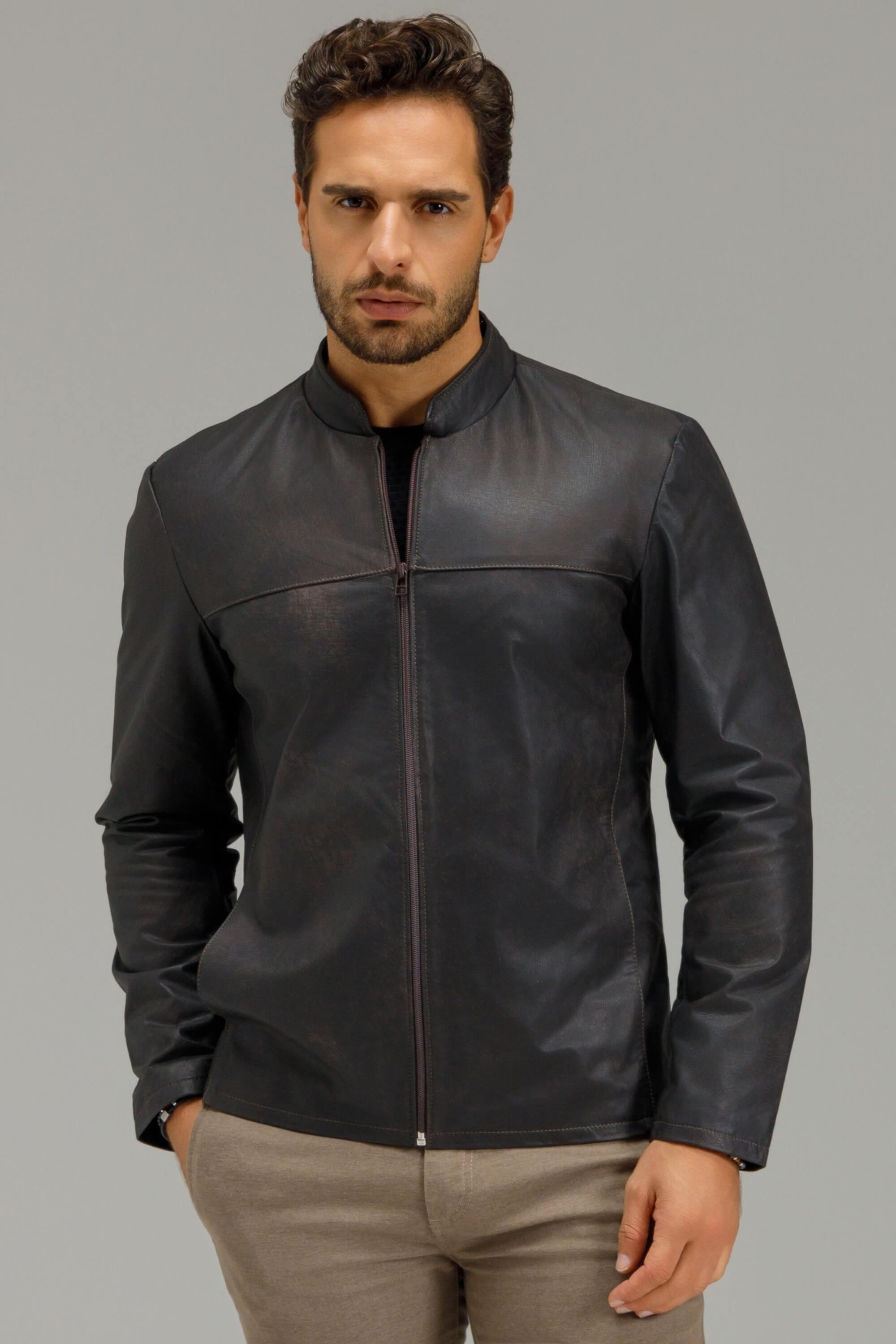 洋楽 BLACK & JAY 2 Javali Couros | Jaqueta de Couro Tradicional Ranger Brown