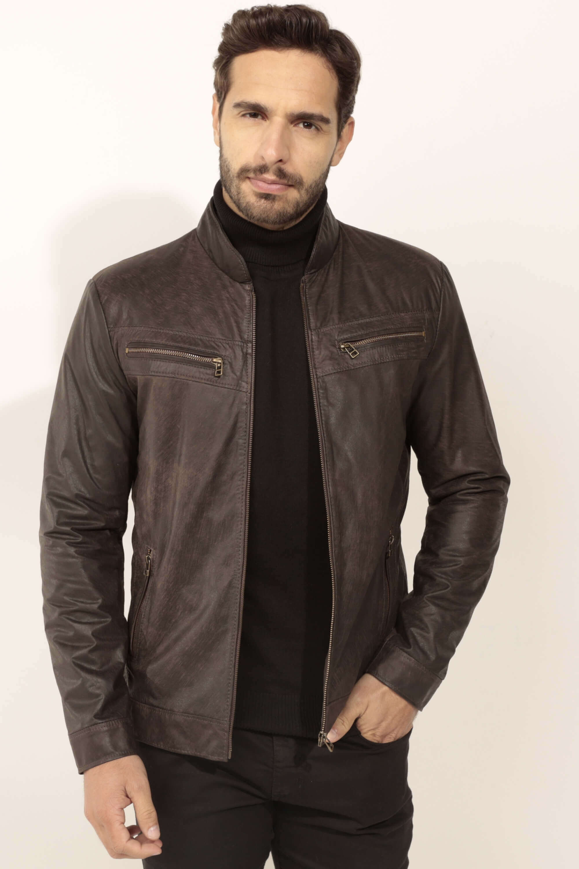 Hir0　JAOS BATTLEZ VFCA ver.A(40) Javali Couros | Jaqueta de Couro Ranger Brown
