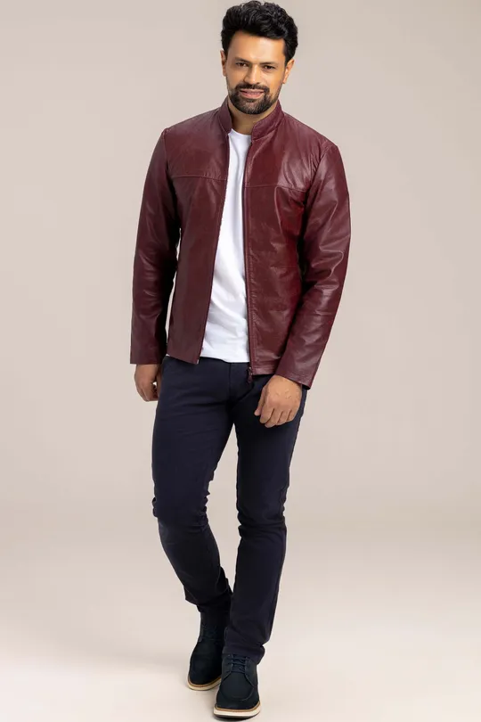 Jaqueta Tom de Couro Marsala