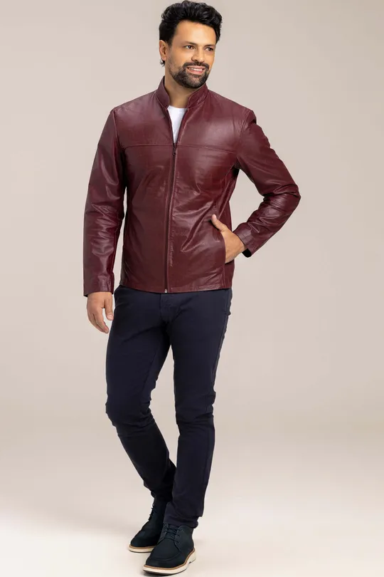Jaqueta Tom de Couro Marsala