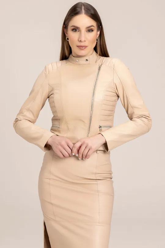 Jaqueta de Couro Blush Lia