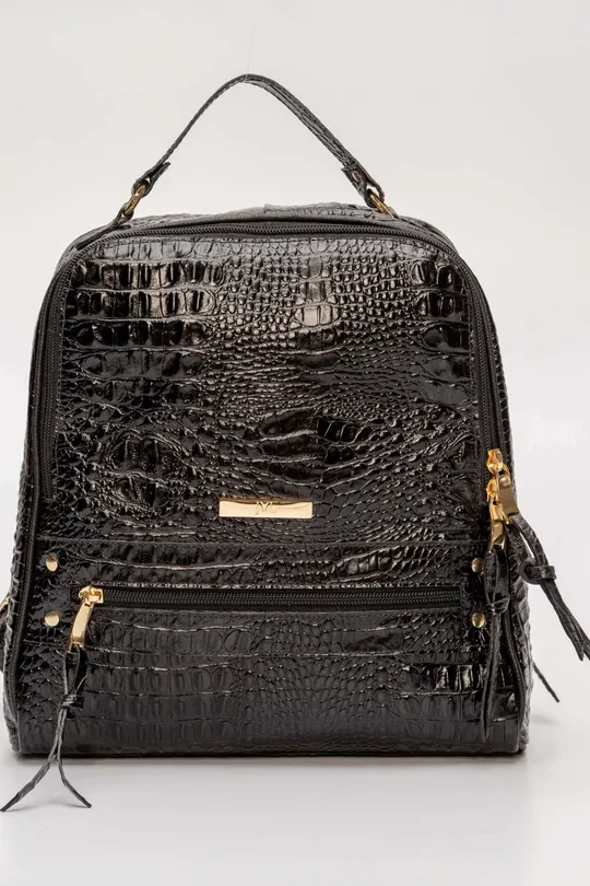 Bolsa de Couro Croco Preto