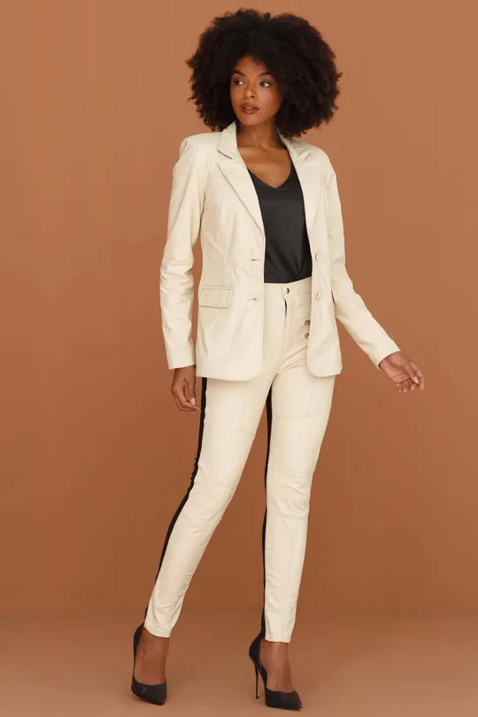 Blazer de Couro Off White