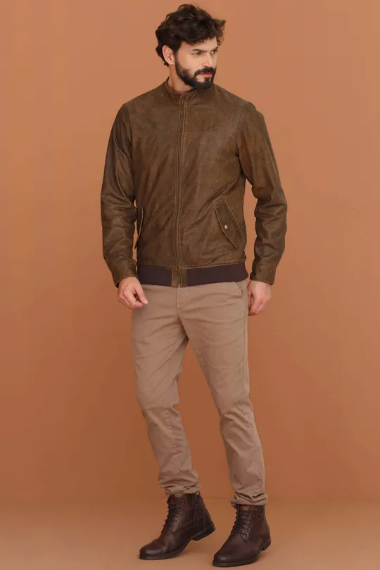 Jaqueta Sam de Couro Camel