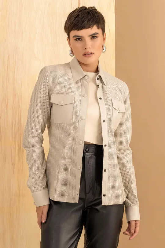 Camisa de Couro Pelica Gelo