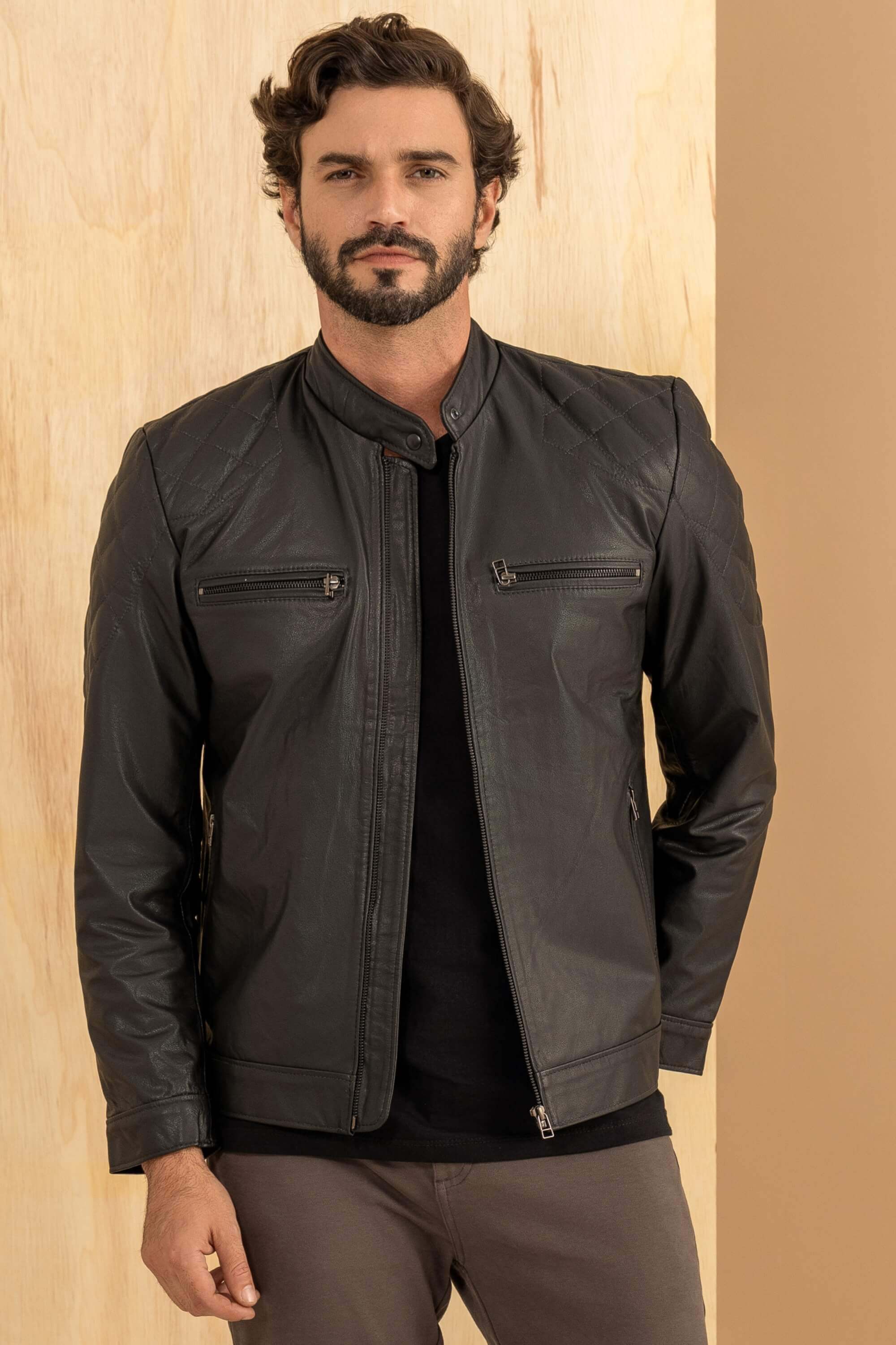 look masculino jaqueta biker