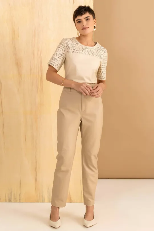 T-Shirt de Couro Pelica Off White