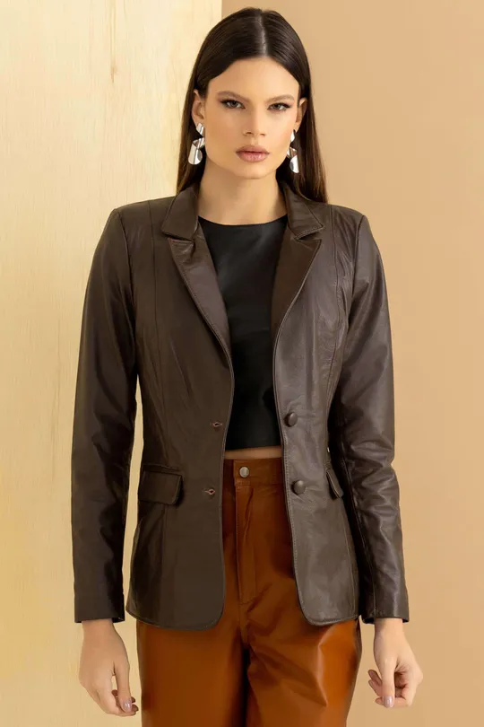 Blazer de Couro Whisky