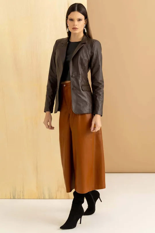 Blazer de Couro Whisky Blazer de Couro Whisky