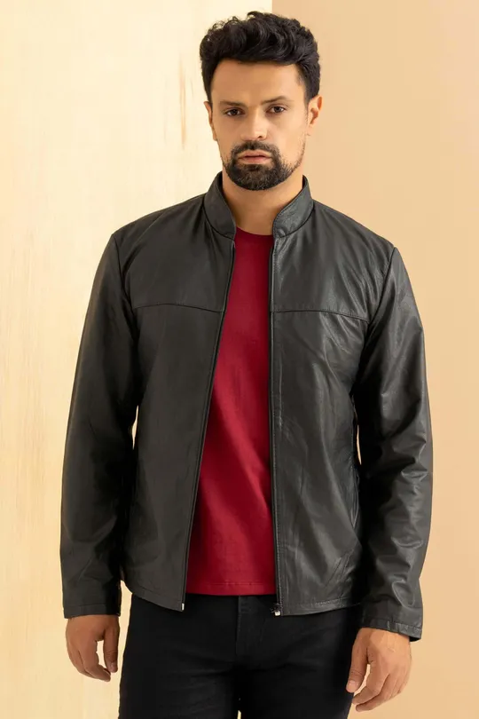Jaqueta de Couro Kraky Preto Tom