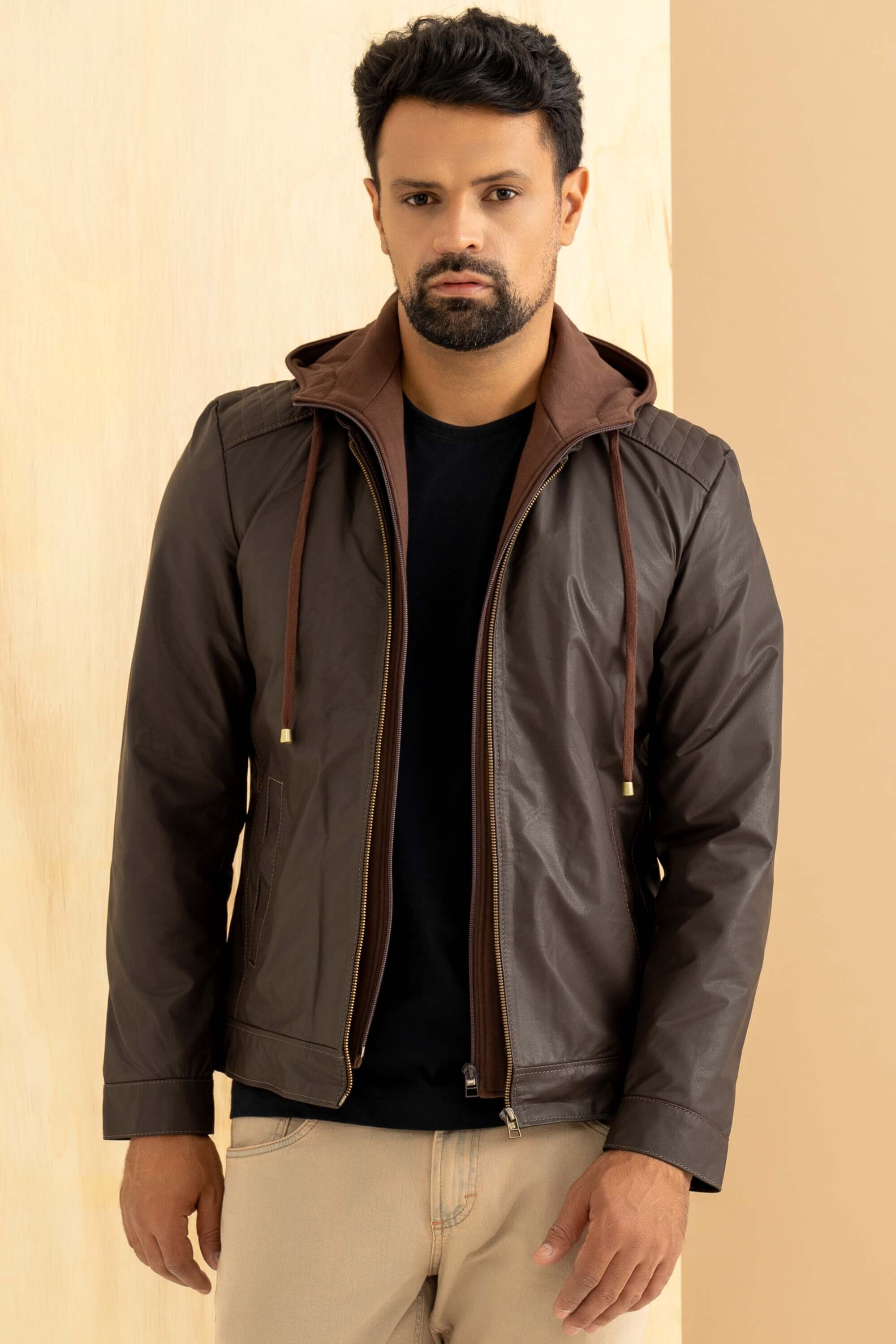 Couro Marrom Jaquetas De Couro Masculinas Baratas Casaco De Couro