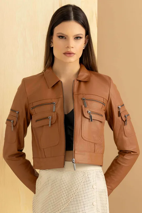 Jaqueta em Couro Pelica Havana