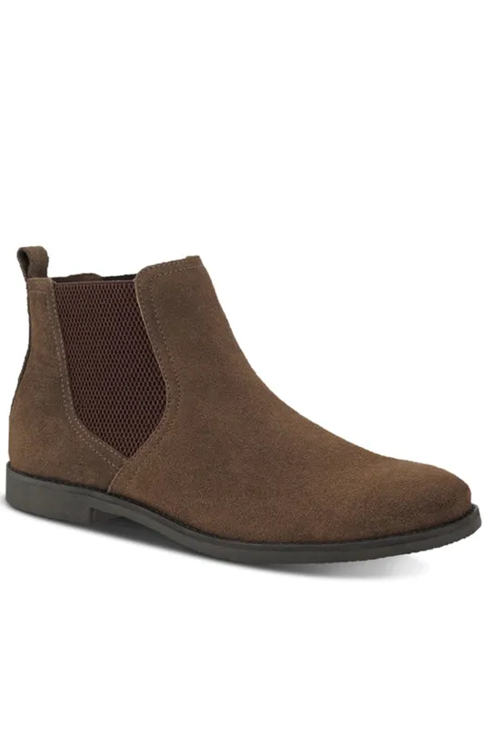 Bota Chelsea de Couro Café