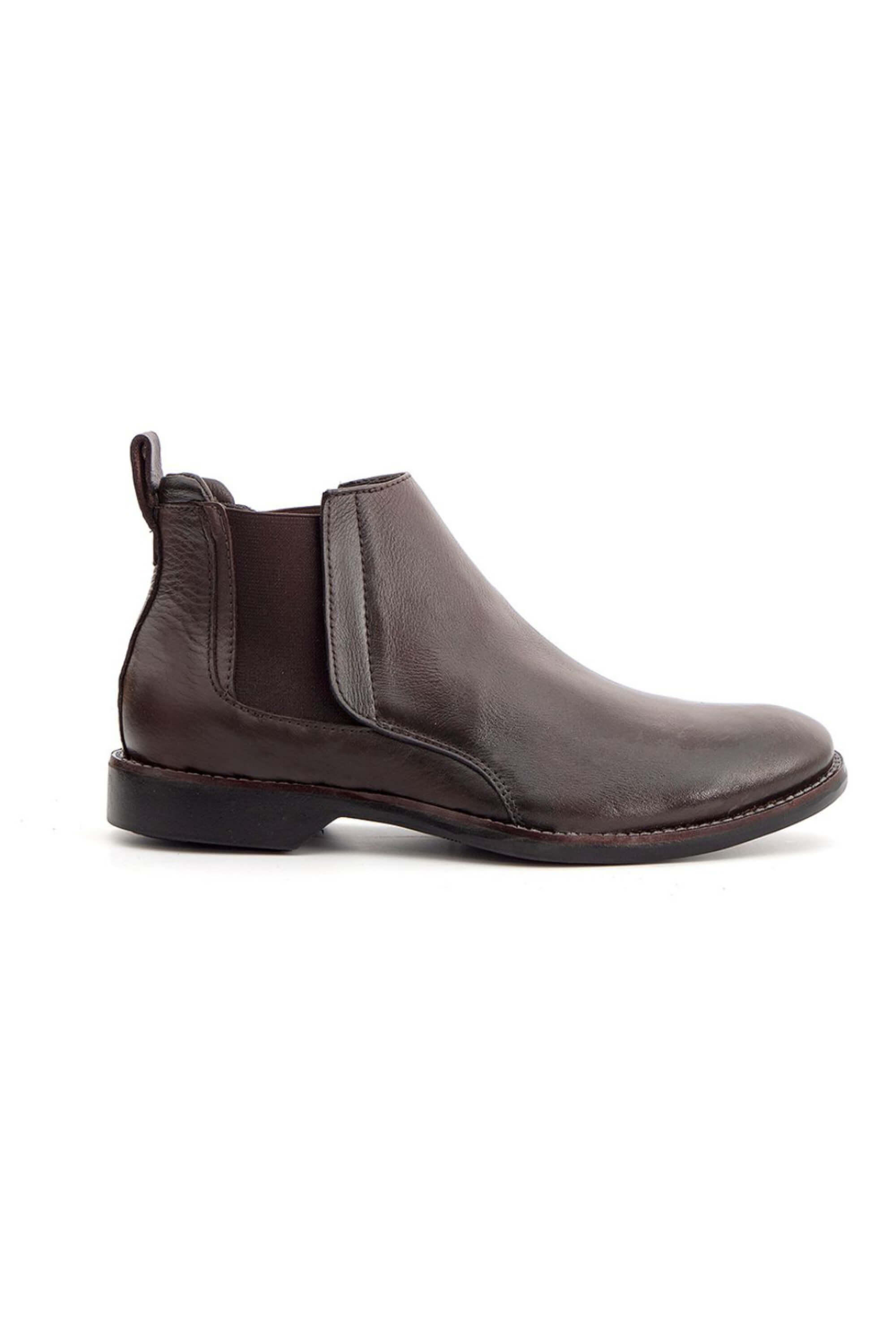 Bota Chelsea de Couro Pinhão