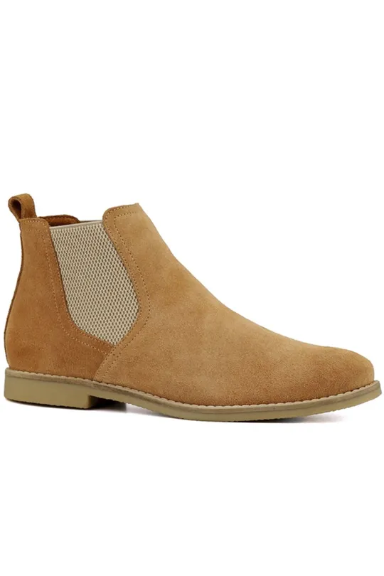 Bota Chelsea de Couro Caramelo