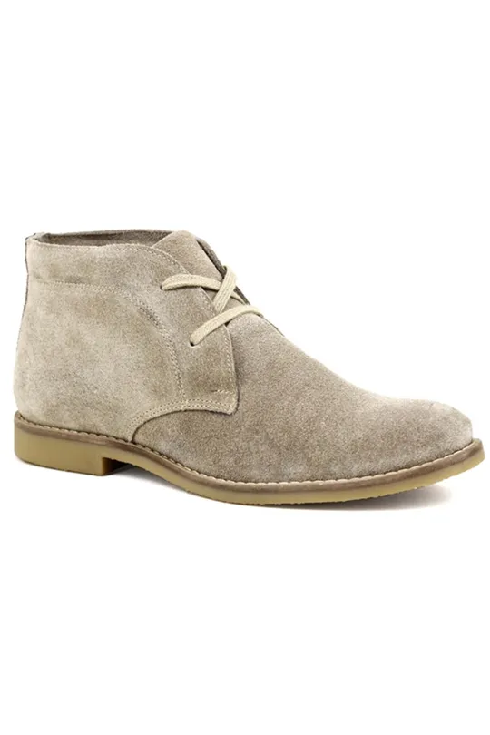 Bota Chelsea de Couro Areia
