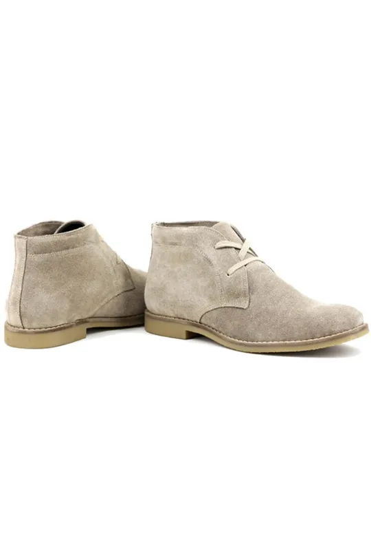 Bota Chelsea de Couro Areia
