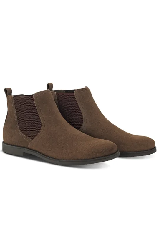 Bota Chelsea de Couro Café