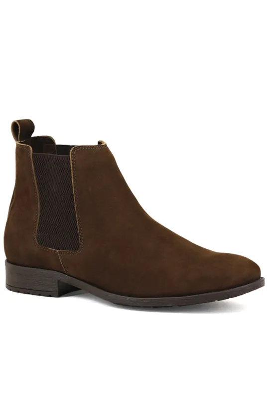 Bota Chelsea de Couro Café