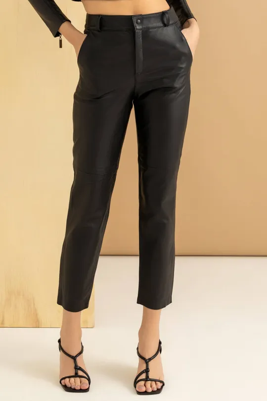 Calça de Couro Clochard Preta
