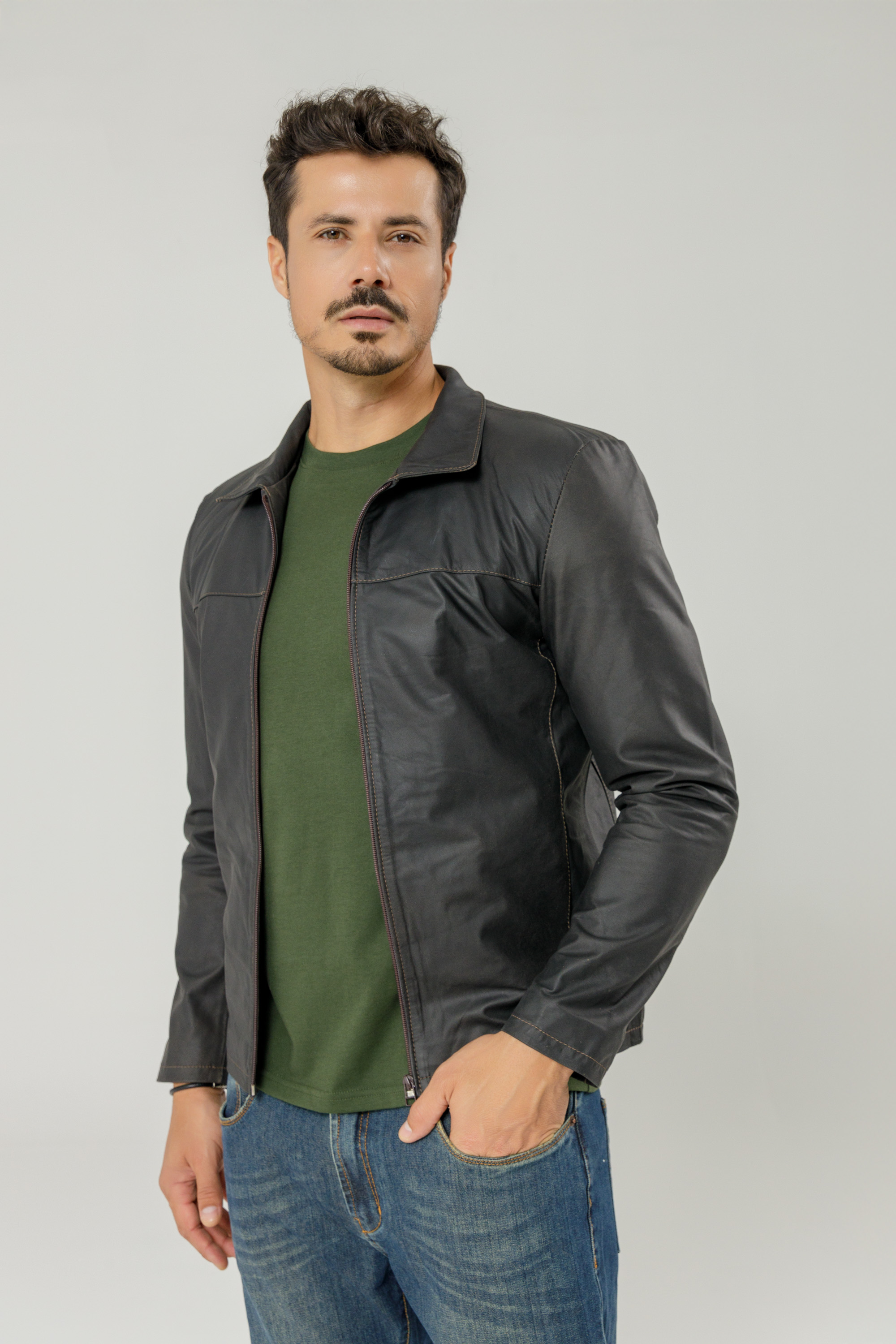Jaqueta de Couro Ranger envelhecido Nick