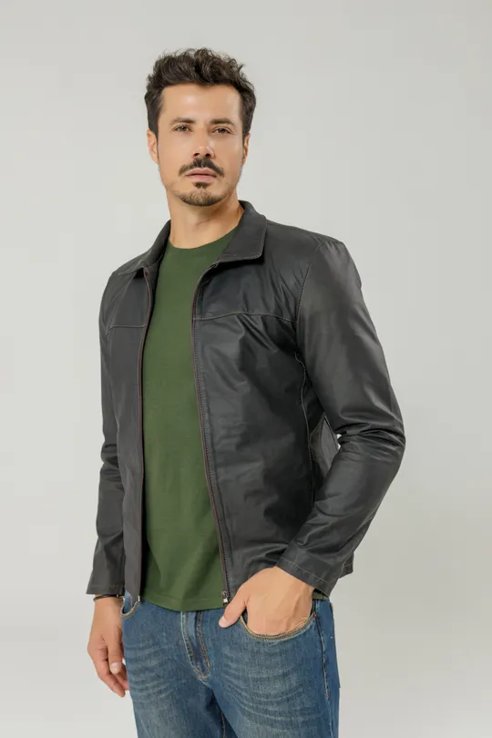 Jaqueta de Couro Ranger envelhecido Nick