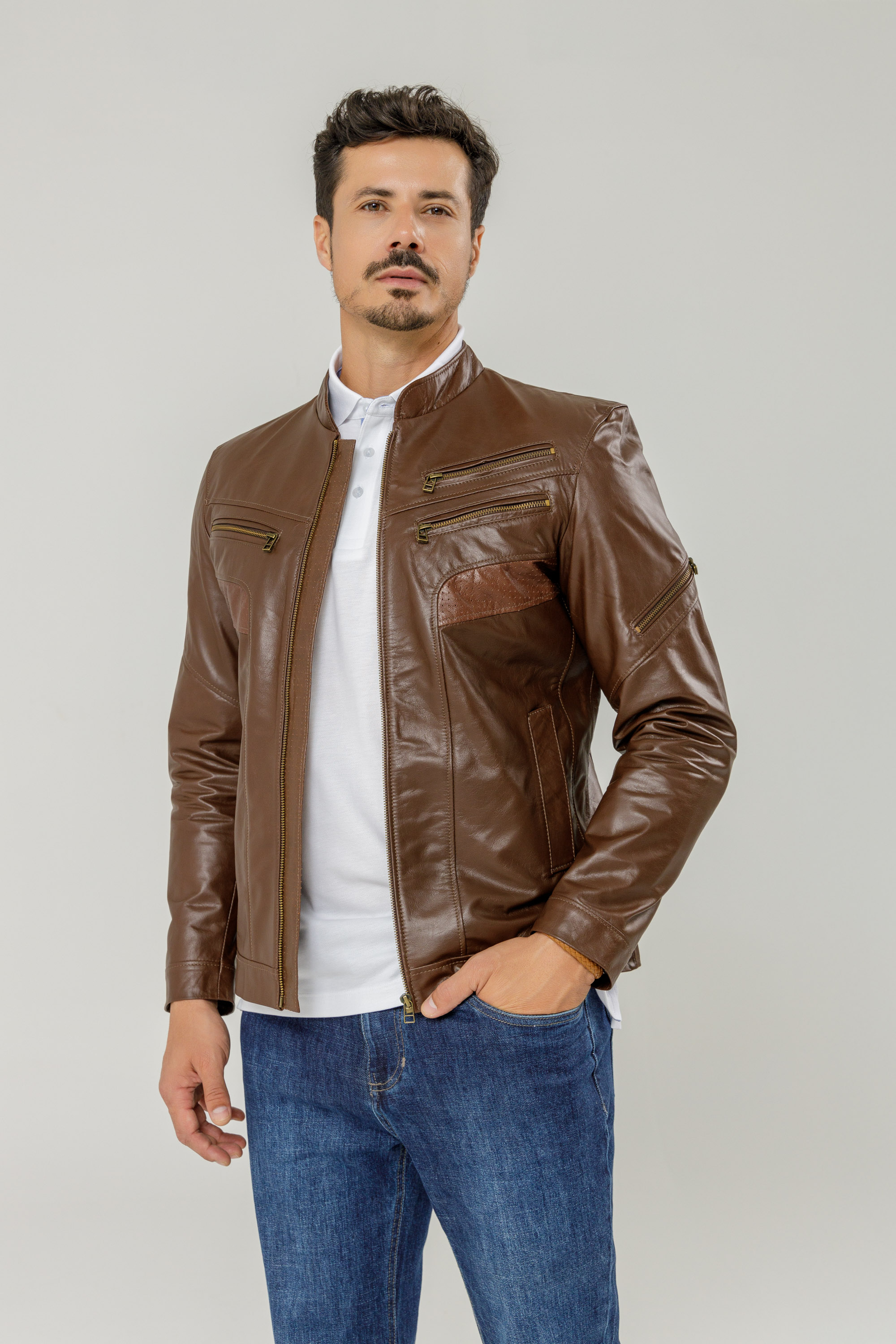 Jaqueta de Couro Country Chocolate Ben | JVL