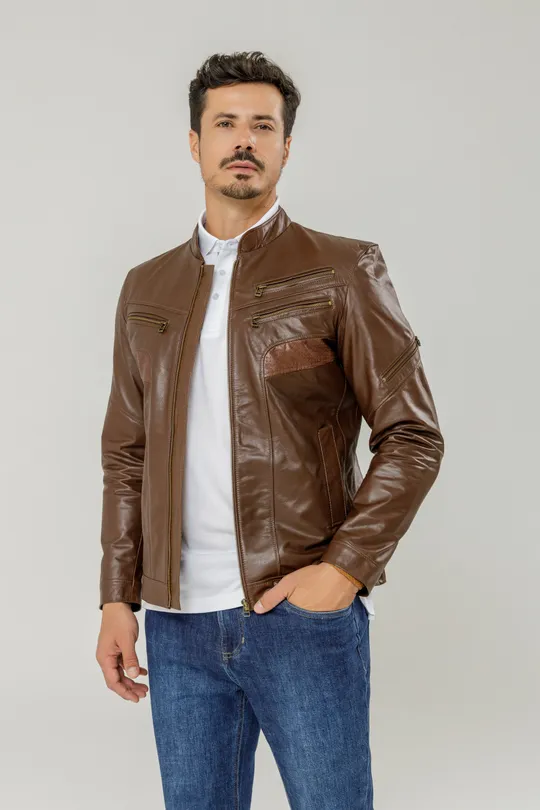 Jaqueta de Couro Country Chocolate Ben