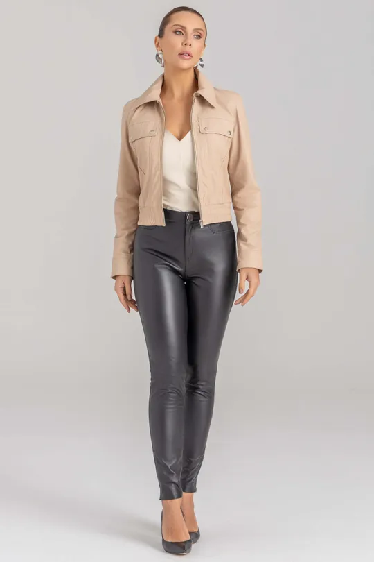 Jaqueta Zoe de Couro Blush