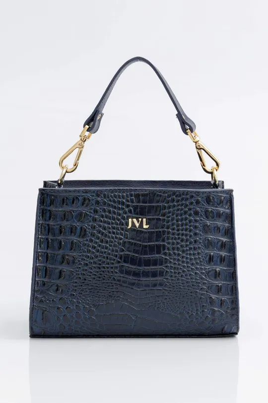 Bolsa de Couro Croco Marinho