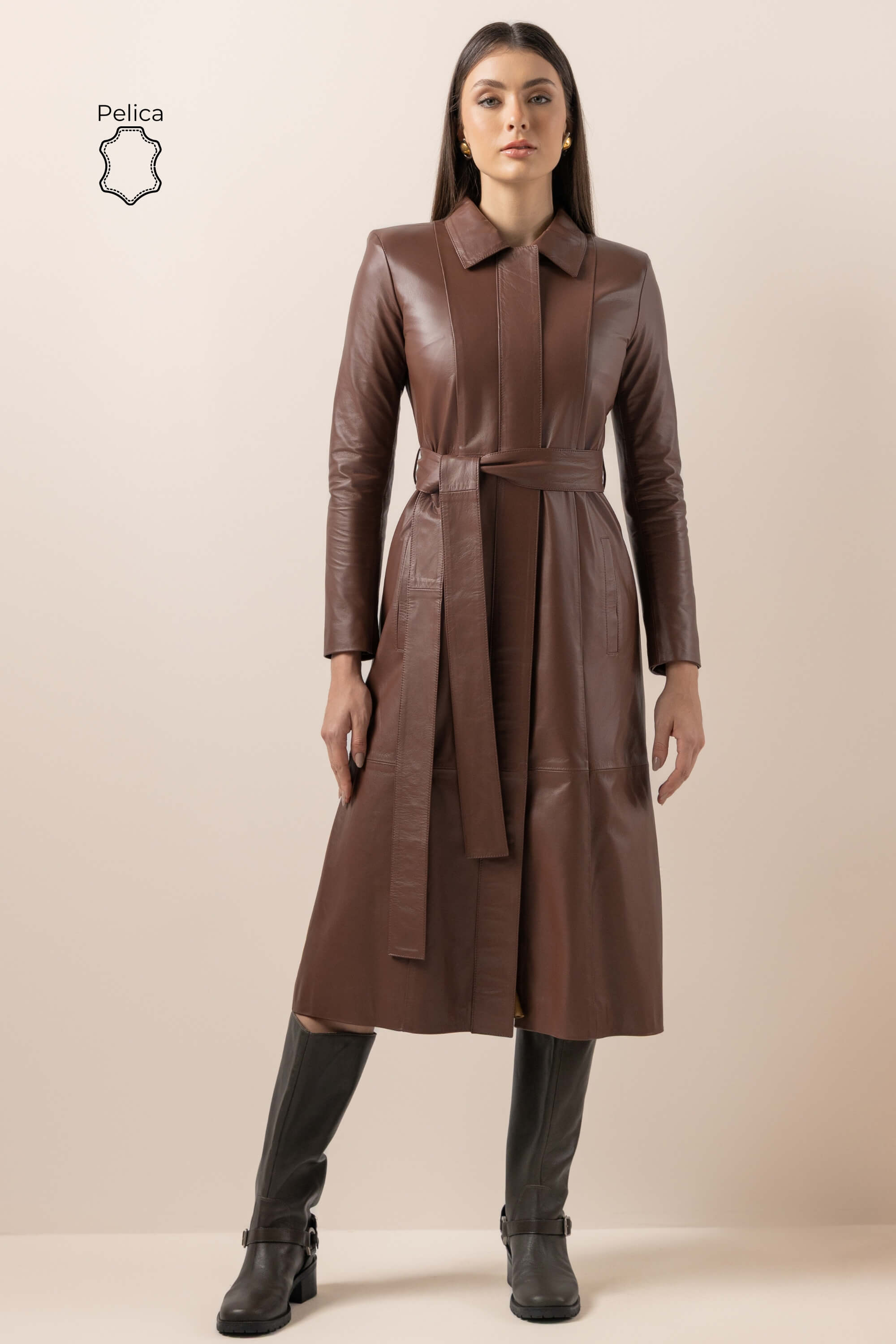 Trench Coat Agata Pelica Truffle