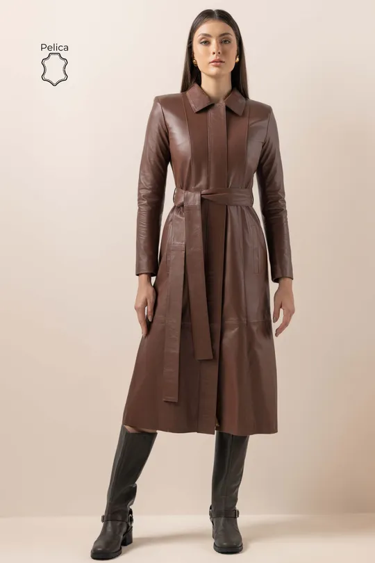 Trench Coat Agata Pelica Truffle