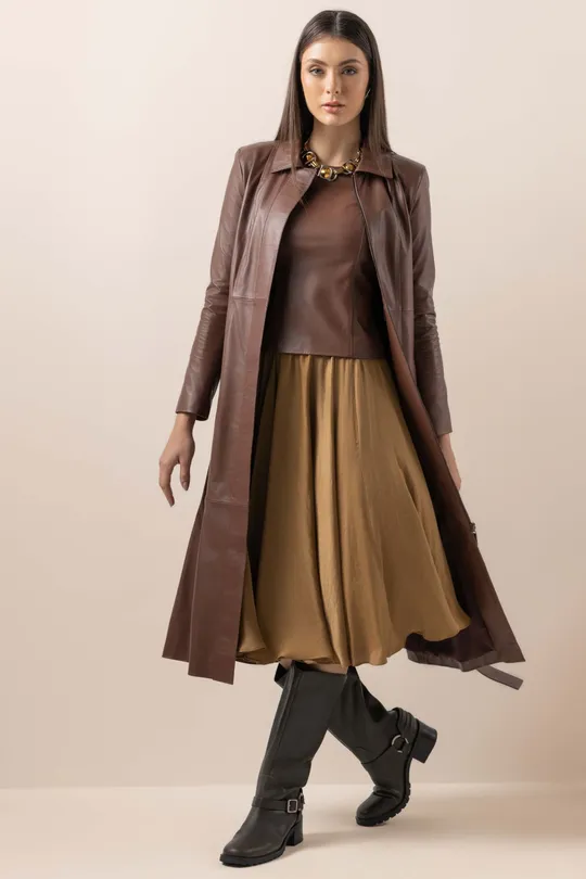 Trench Coat Agata Pelica Truffle