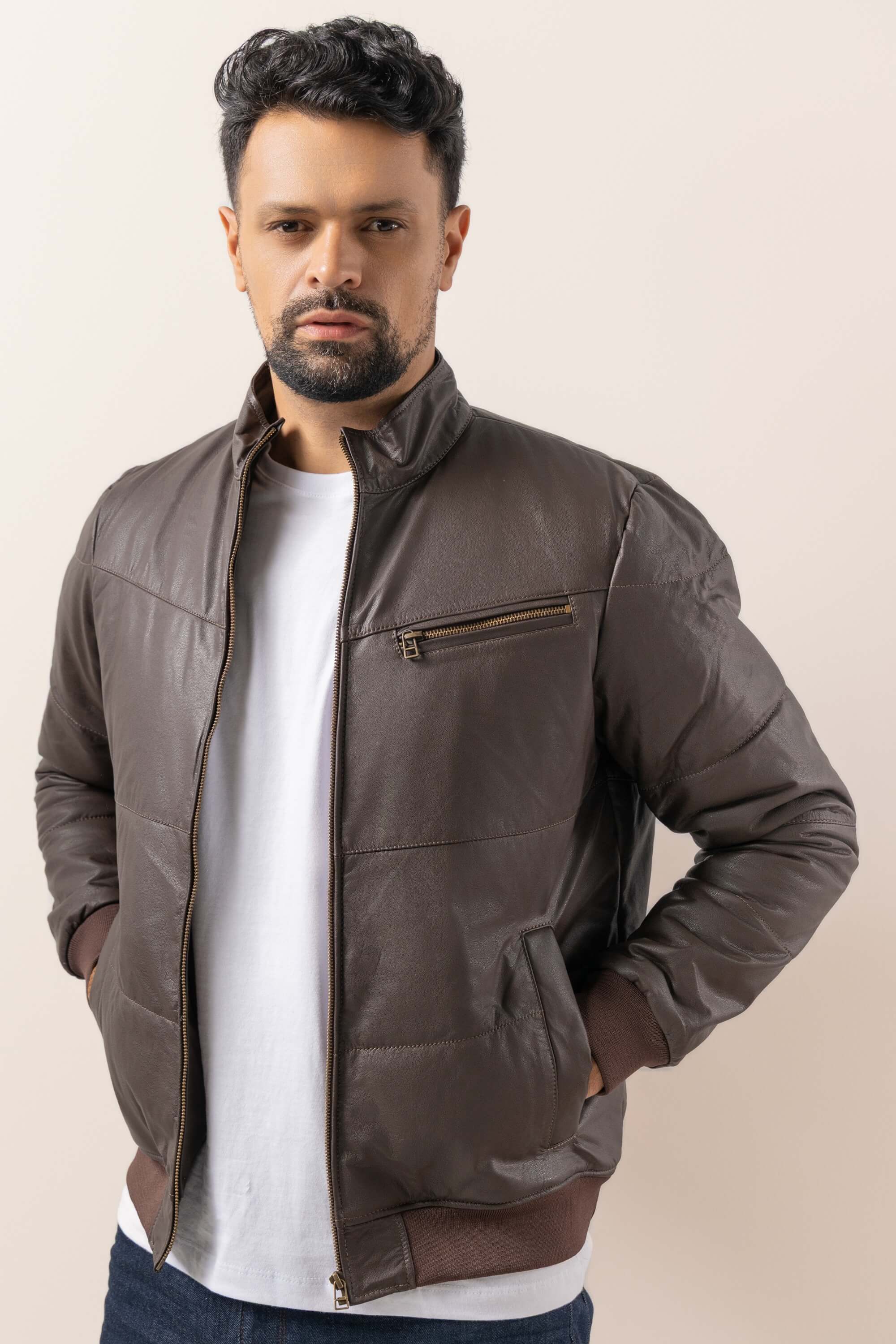 Jaqueta Noah de Couro Marrom