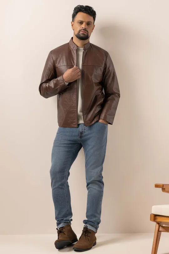 Jaqueta Tom de Couro Country Chocolate