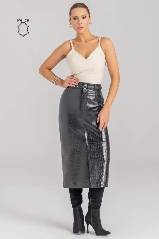 Saia Ani - Pelica Croco Preto