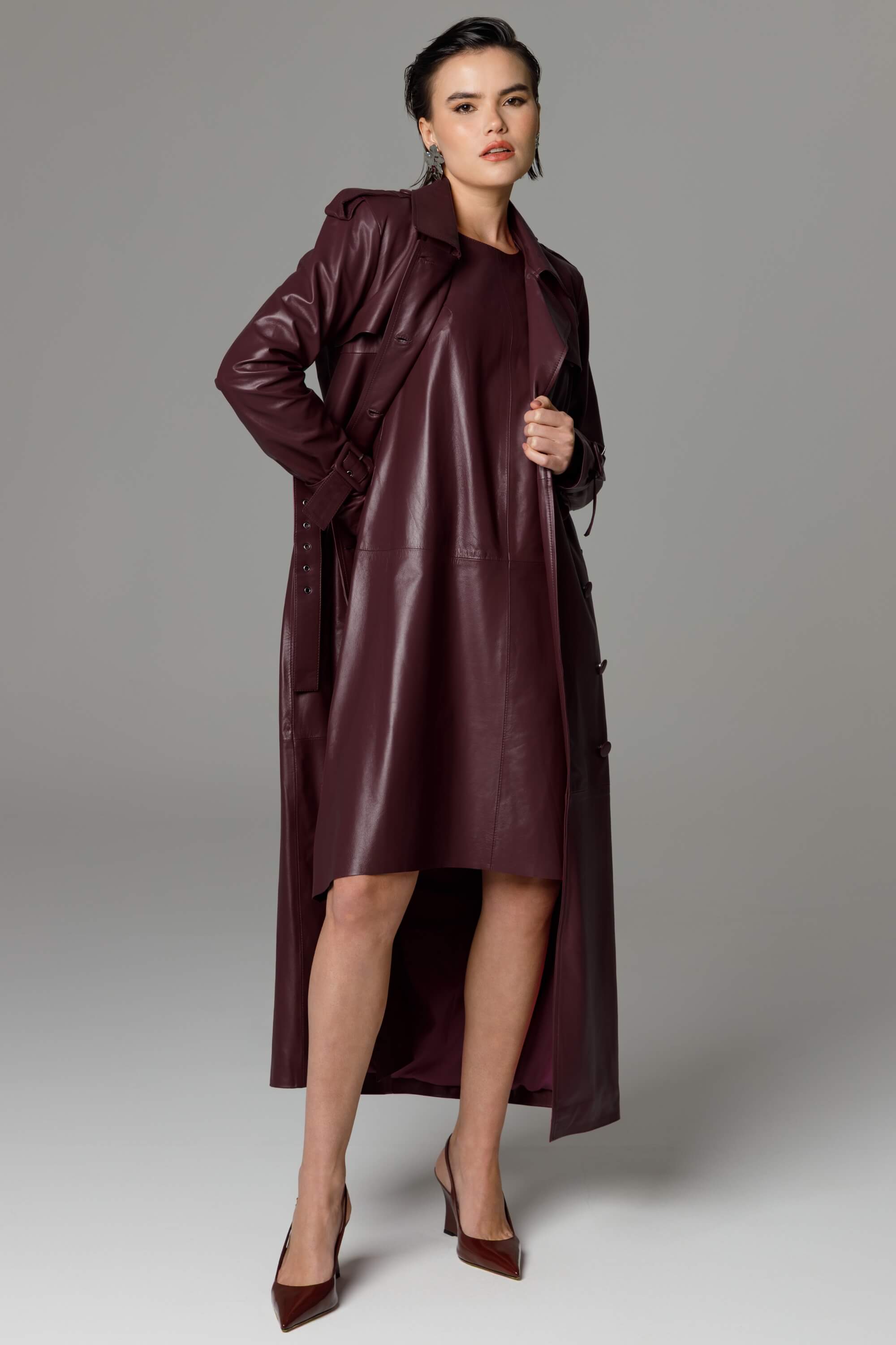 Trench Coat Joana de Pelica Burgundy | JVL