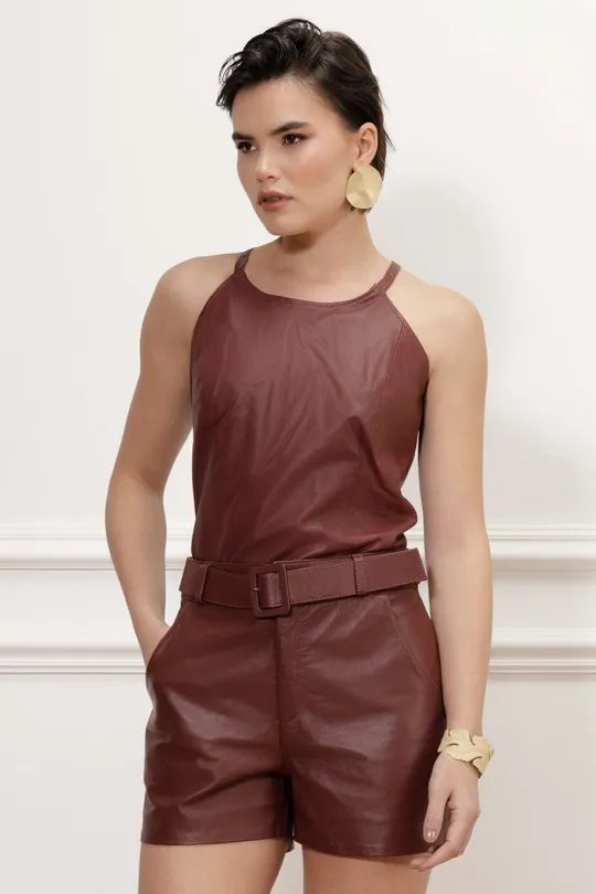 Short Dakota - Pelica Bordô