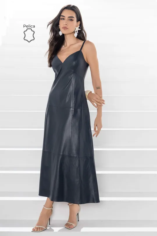 Vestido Stacie Pelica Marinho