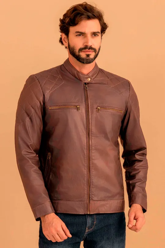Jaqueta Dominic de Couro Country Chocolate Jaqueta Dominic de Couro Country Chocolate