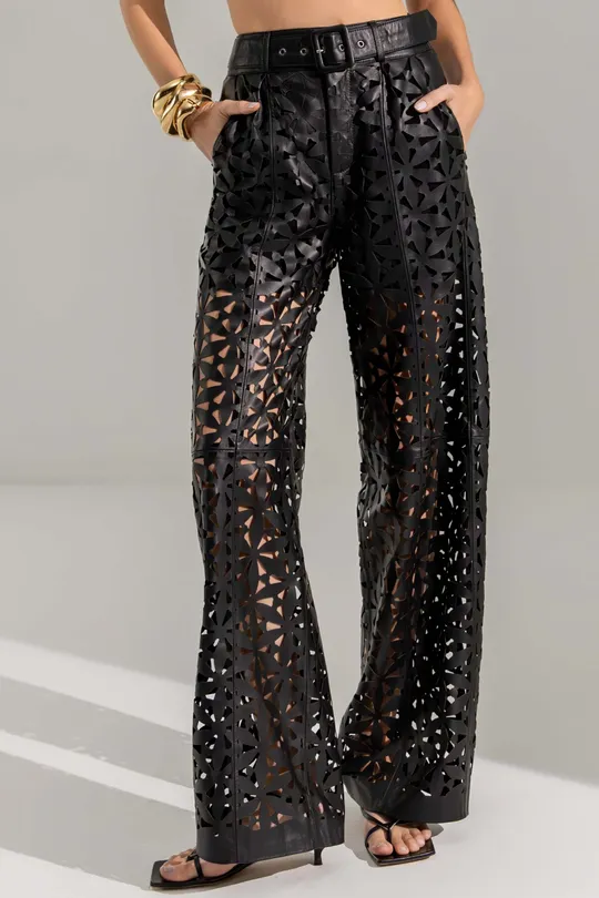 Calça Pantalona Laser Mocita Pelica Preta