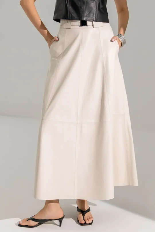 Saia Vic de Couro Pelica Off White