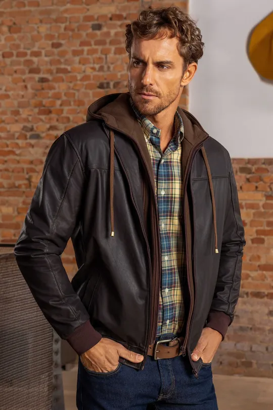 Jaqueta Theo de Couro Ranger Brown