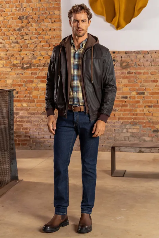 Jaqueta Theo de Couro Ranger Brown Jaqueta Theo de Couro Ranger Brown