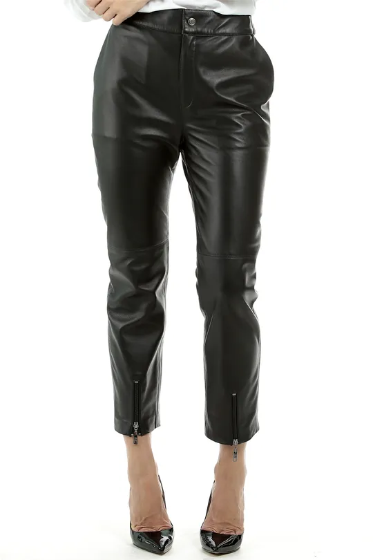 Calça de Couro Pelica Preta