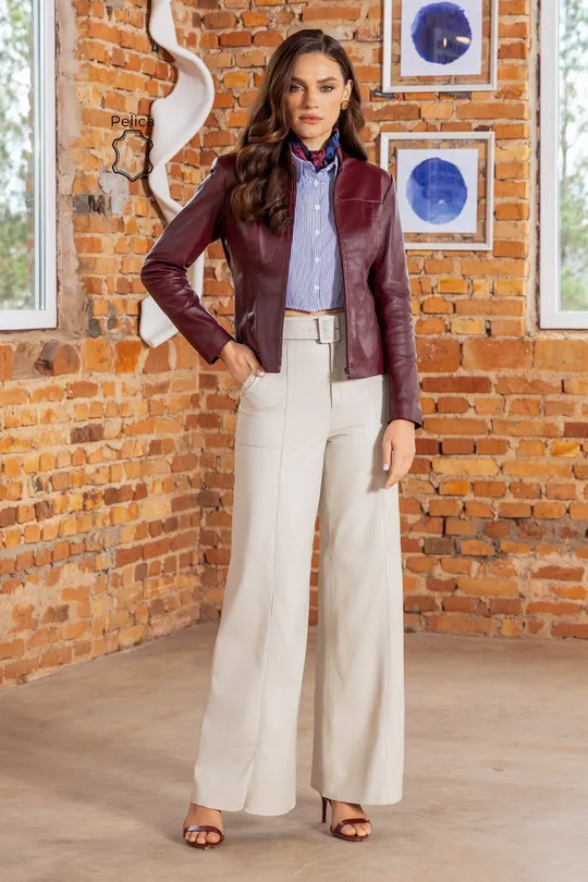 Calça Pantalona Adele - Pelica Gelo