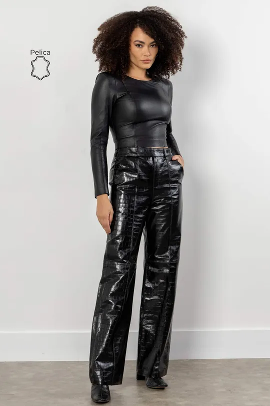 Calça Aryn - Pelica Croco Preto